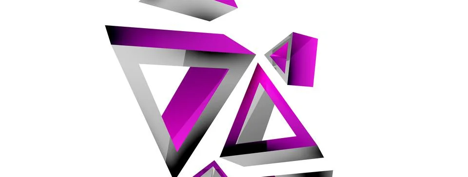 Triangle abstract background. 3d vector basic shape technology or business 스톡 일러스트