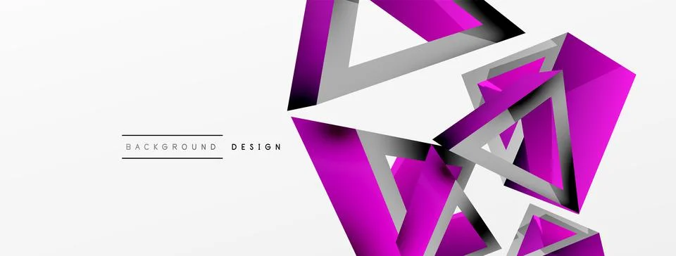 Triangle abstract background. 3d vector basic shape technology or business Stock Illustration