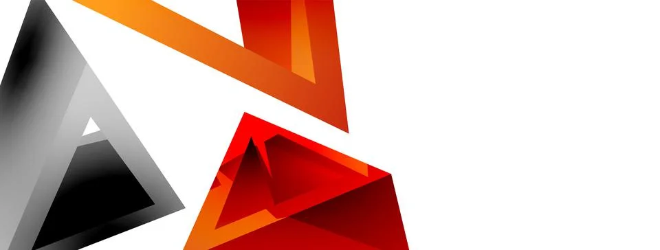 Triangle abstract background. 3d vector basic shape technology or business Stock Illustration