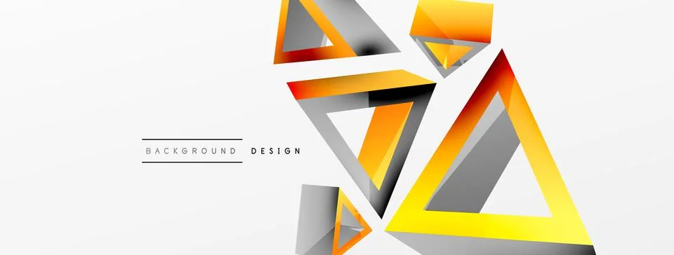 Triangle abstract background. 3d vector basic shape technology or business Stock Illustration
