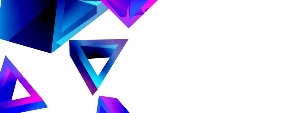 Triangle abstract background. 3d vector basic shape technology or business Stock Illustration