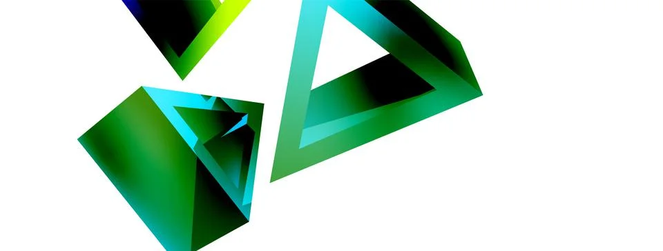 Triangle abstract background. 3d vector basic shape technology or business Stock Illustration
