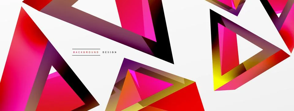 Triangle abstract background. 3d vector basic shape technology or business 스톡 일러스트