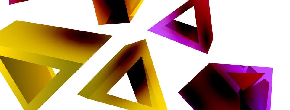 Triangle abstract background. 3d vector basic shape technology or business Stock Illustration