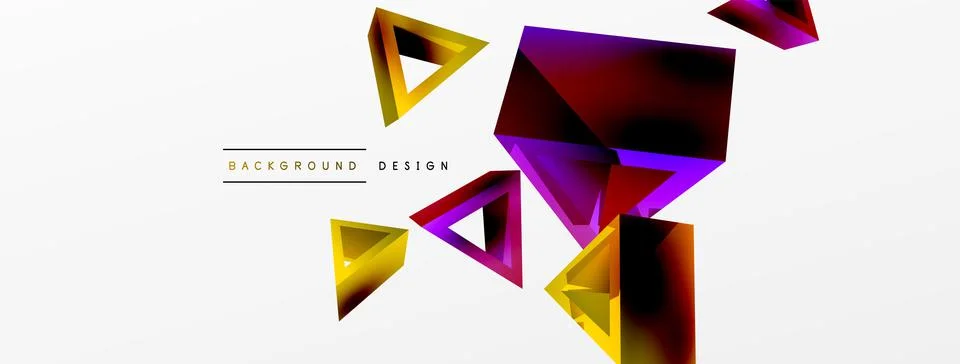 Triangle abstract background. 3d vector basic shape technology or business Stock Illustration