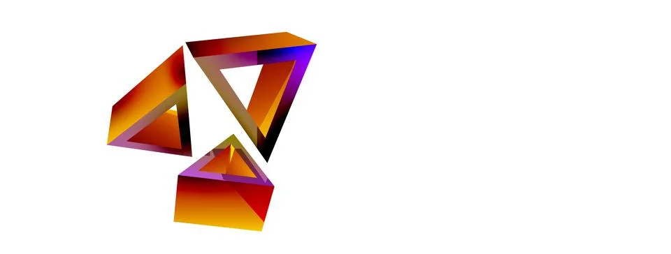 Triangle abstract background. 3d vector basic shape technology or business Stock Illustration