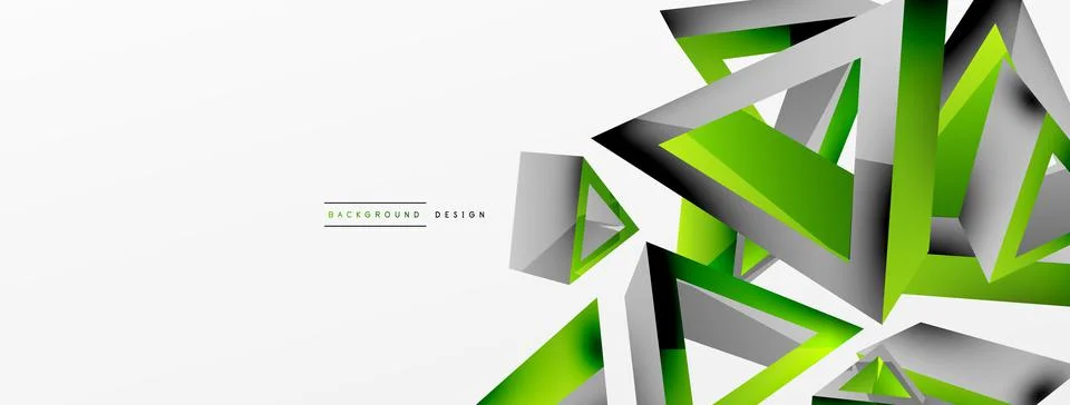 Triangle abstract background. 3d vector basic shape technology or business Stock Illustration