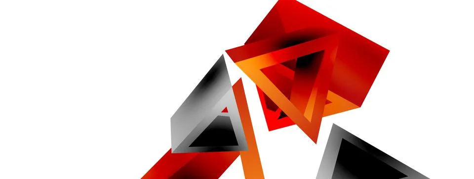 Triangle abstract background. 3d vector basic shape technology or business Illustrazione stock