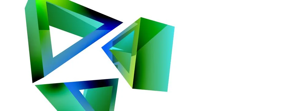 Triangle abstract background. 3d vector basic shape technology or business 스톡 일러스트