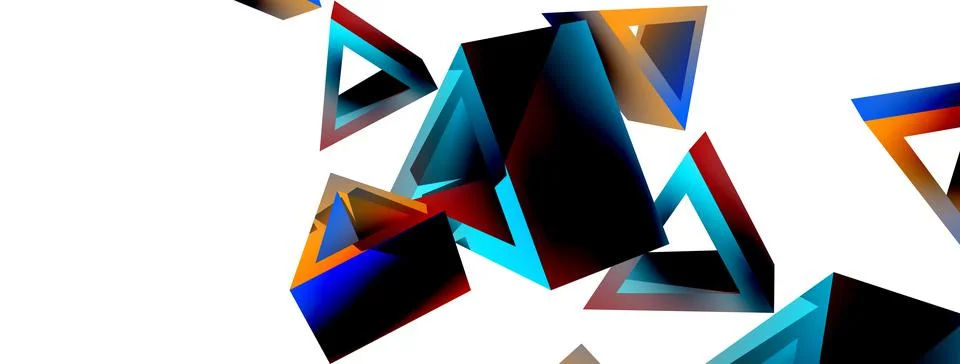 Triangle abstract background. 3d vector basic shape technology or business Stock Illustration