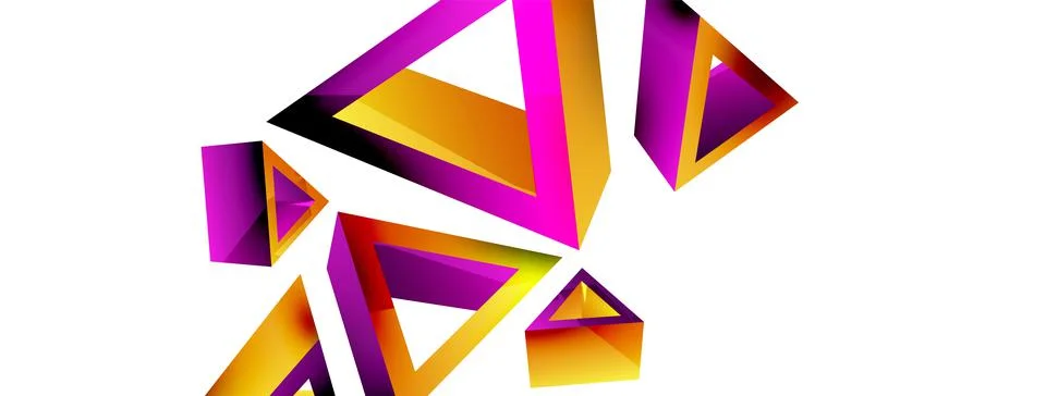 Triangle abstract background. 3d vector basic shape technology or business Illustrazione stock
