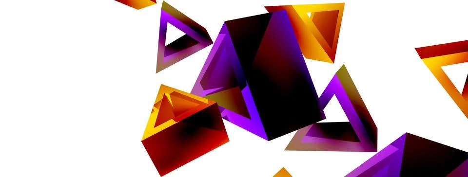 Triangle abstract background. 3d vector basic shape technology or business Stock Illustration