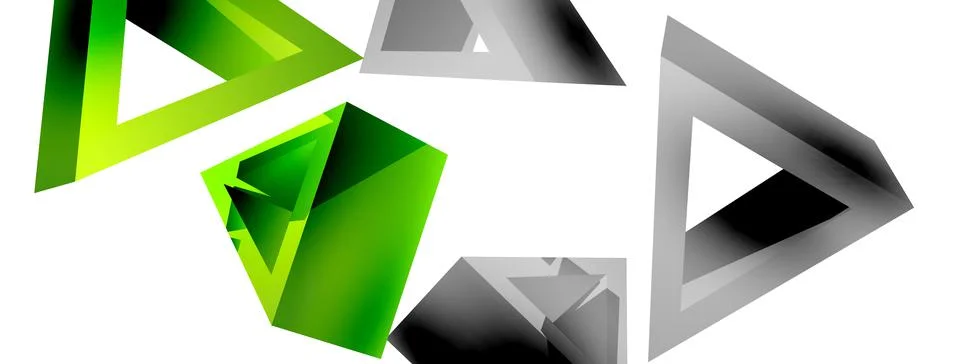 Triangle abstract background. 3d vector basic shape technology or business Stock Illustration