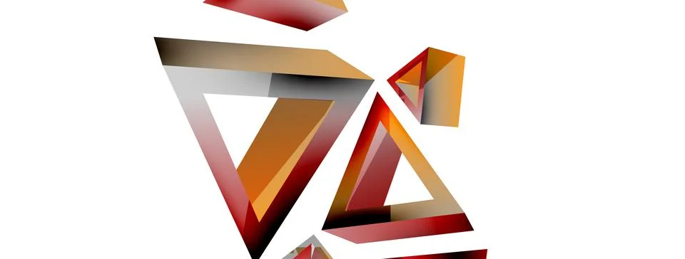 Triangle abstract background. 3d vector basic shape technology or business Illustrazione stock