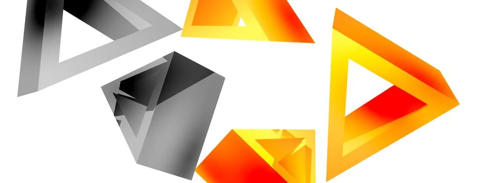 Triangle abstract background. 3d vector basic shape technology or business 스톡 일러스트