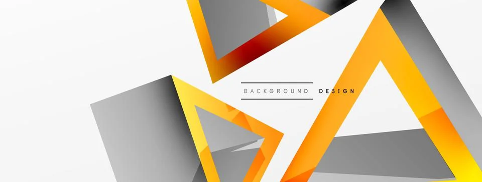 Triangle abstract background. 3d vector basic shape technology or business Stock Illustration