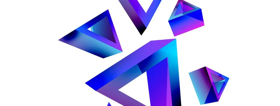 Triangle abstract background. 3d vector basic shape technology or business Stock Illustration