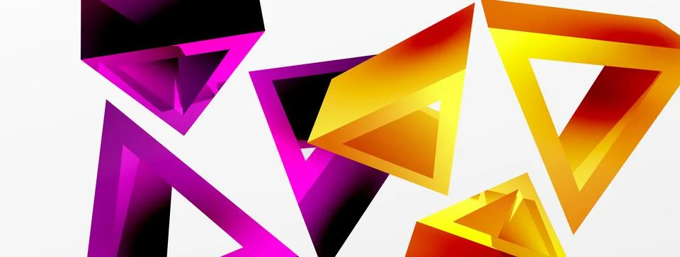 Triangle abstract background. 3d vector basic shape technology or business Stock Illustration