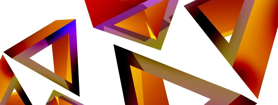 Triangle abstract background. 3d vector basic shape technology or business 스톡 일러스트