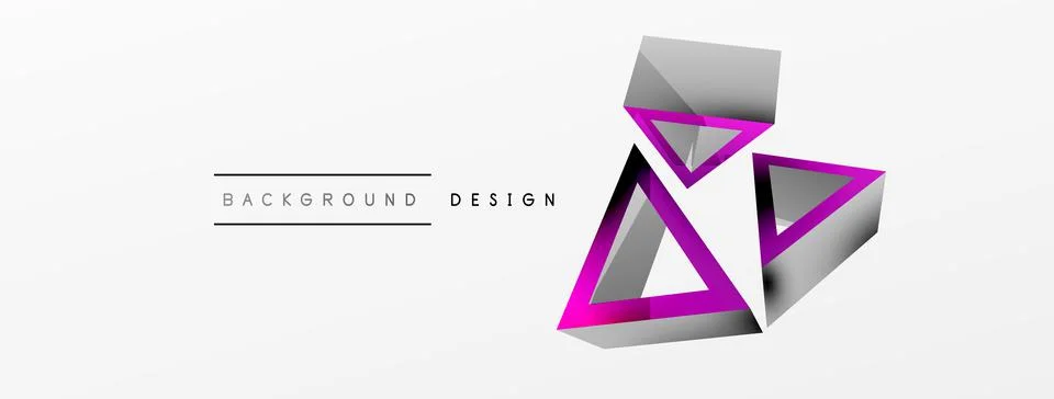 Triangle abstract background. 3d vector basic shape technology or business Stock Illustration