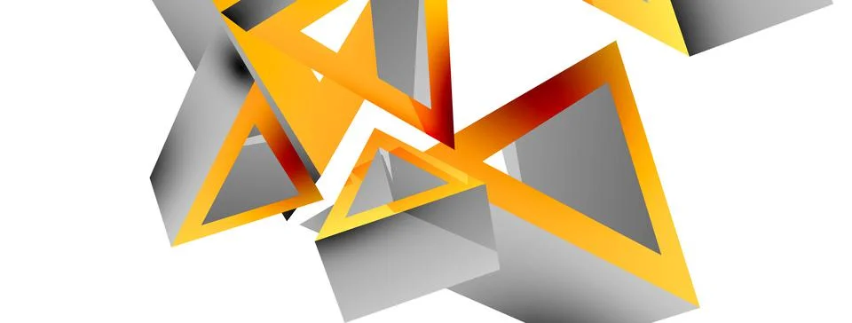 Triangle abstract background. 3d vector basic shape technology or business Stock Illustration