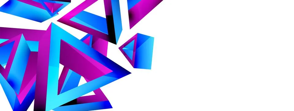 Triangle abstract background. 3d vector basic shape technology or business Stock Illustration