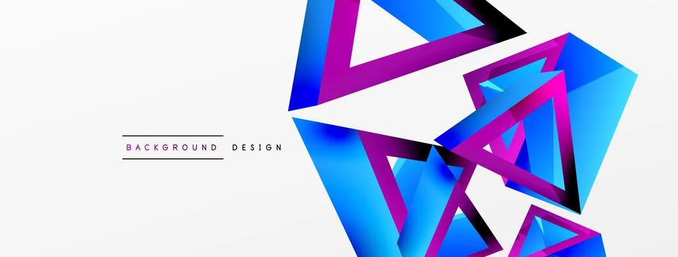 Triangle abstract background. 3d vector basic shape technology or business Illustrazione stock