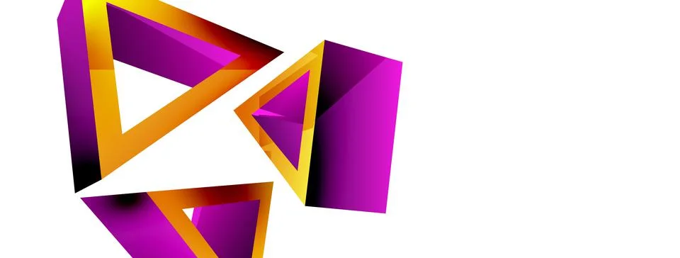 Triangle abstract background. 3d vector basic shape technology or business Stock Illustration