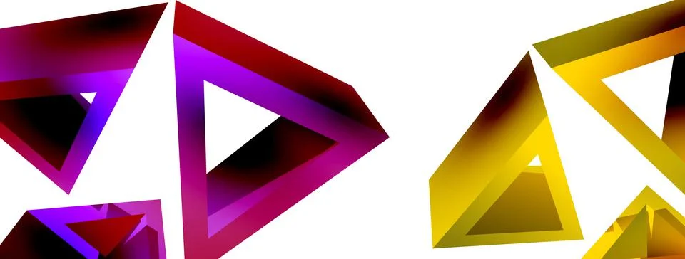 Triangle abstract background. 3d vector basic shape technology or business Stock Illustration