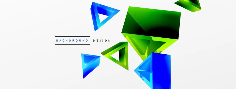 Triangle abstract background. 3d vector basic shape technology or business Illustrazione stock