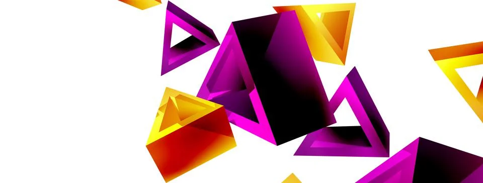 Triangle abstract background. 3d vector basic shape technology or business Stock Illustration