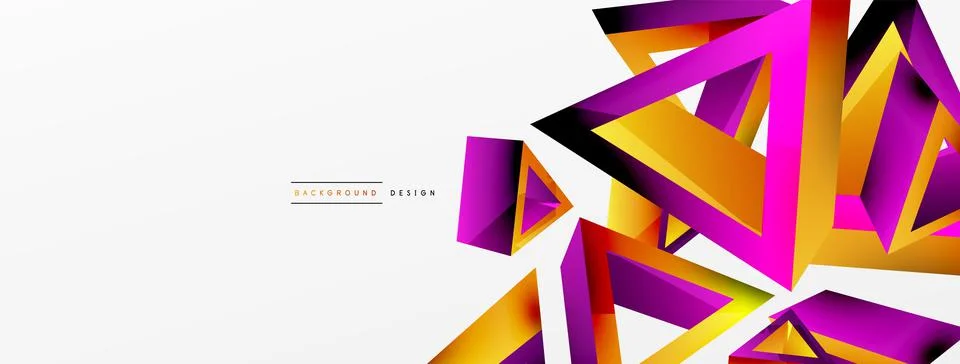 Triangle abstract background. 3d vector basic shape technology or business 스톡 일러스트