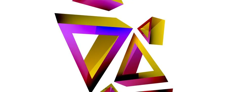 Triangle abstract background. 3d vector basic shape technology or business Stock Illustration