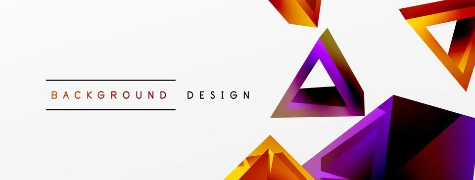 Triangle abstract background. 3d vector basic shape technology or business Stock Illustration