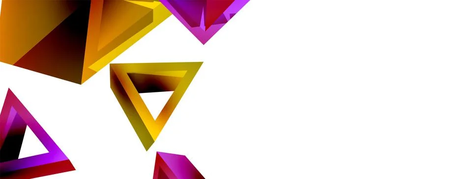 Triangle abstract background. 3d vector basic shape technology or business Stock Illustration