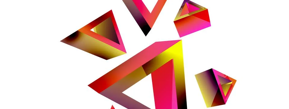 Triangle abstract background. 3d vector basic shape technology or business 스톡 일러스트