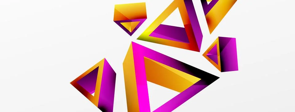 Triangle abstract background. 3d vector basic shape technology or business Stock Illustration