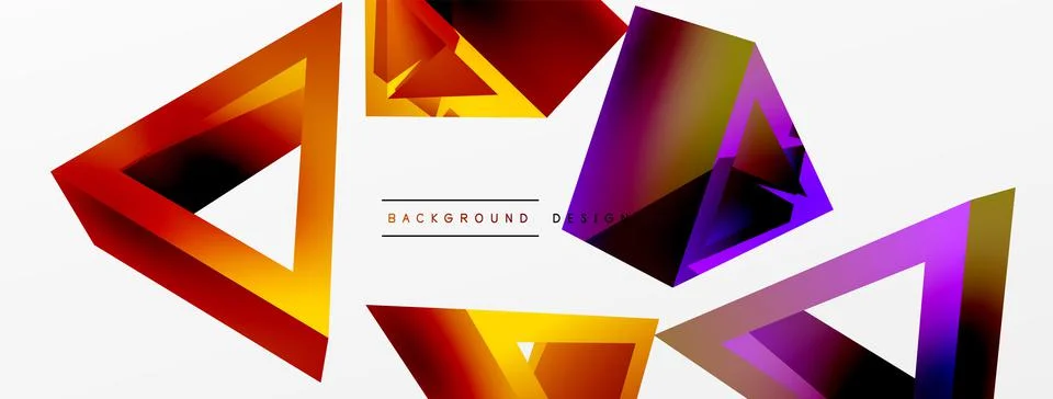 Triangle abstract background. 3d vector basic shape technology or business Stock Illustration