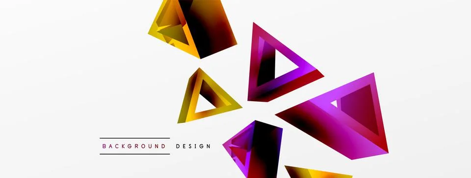 Triangle abstract background. 3d vector basic shape technology or business Stock Illustration