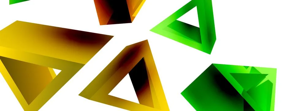 Triangle abstract background. 3d vector basic shape technology or business Stock Illustration