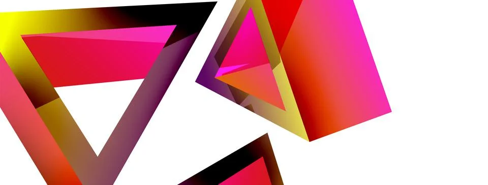Triangle abstract background. 3d vector basic shape technology or business 스톡 일러스트