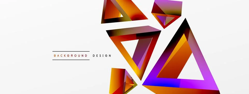 Triangle abstract background. 3d vector basic shape technology or business Stock Illustration