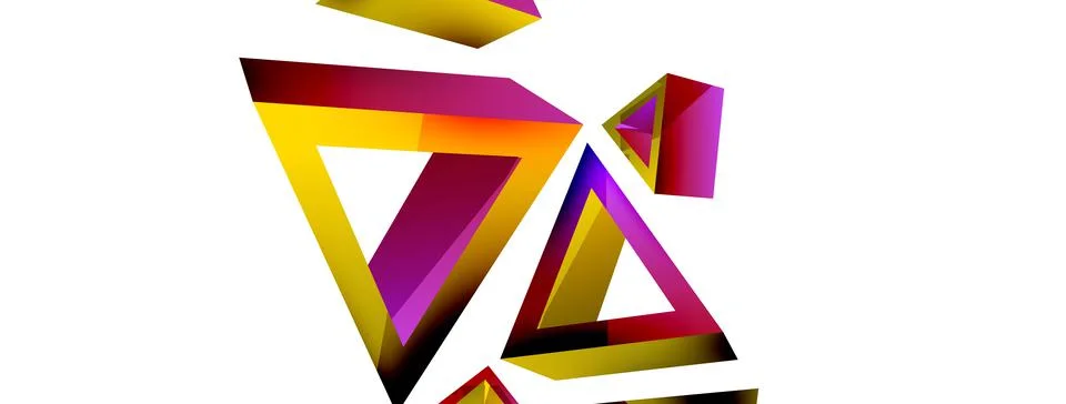 Triangle abstract background. 3d vector basic shape technology or business Stock Illustration