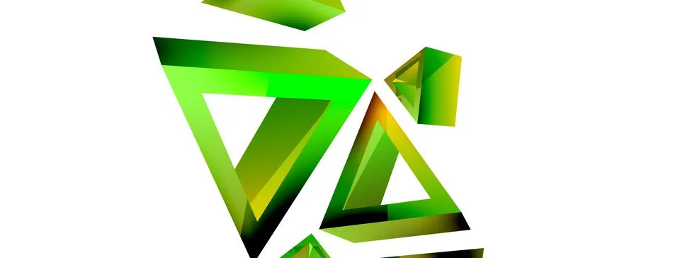 Triangle abstract background. 3d vector basic shape technology or business Stock Illustration