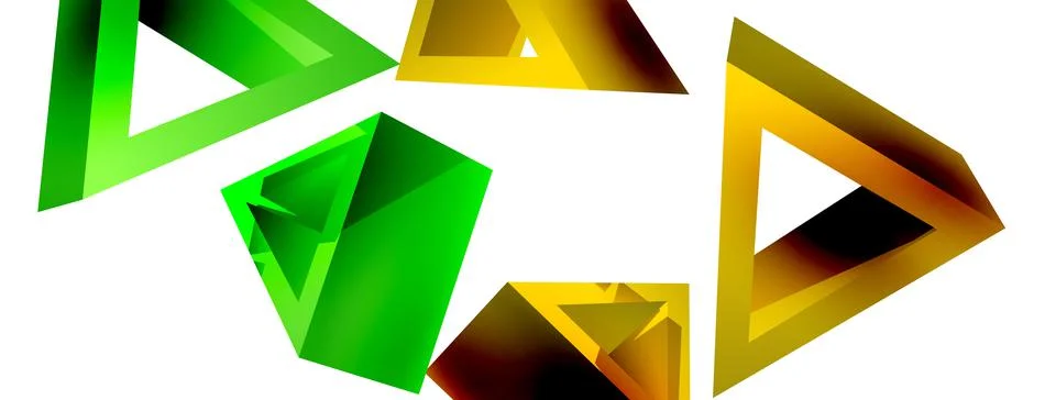 Triangle abstract background. 3d vector basic shape technology or business Stock Illustration