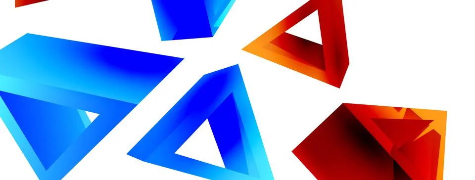 Triangle abstract background. 3d vector basic shape technology or business 스톡 일러스트