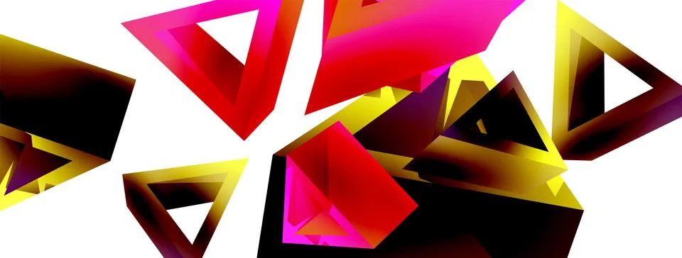 Triangle abstract background. 3d vector basic shape technology or business Stock Illustration