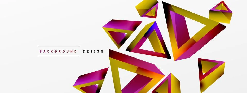 Triangle abstract background. 3d vector basic shape technology or business Stock Illustration
