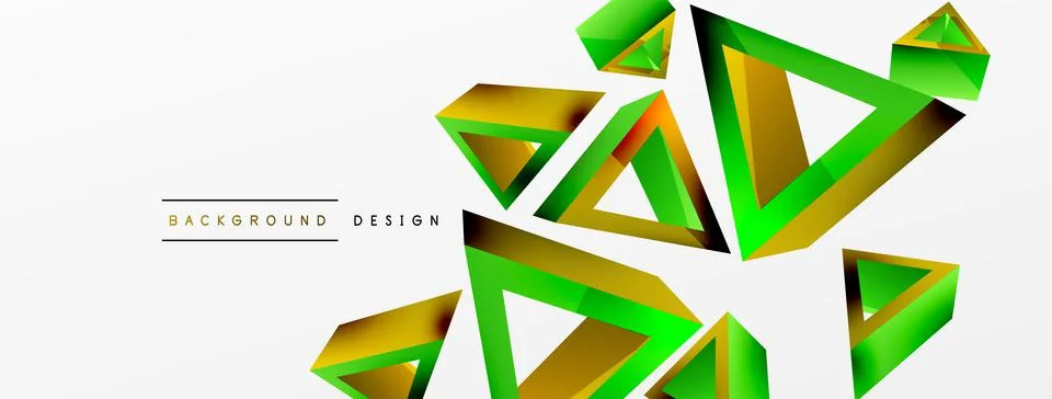 Triangle abstract background. 3d vector basic shape technology or business 스톡 일러스트