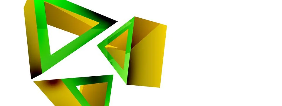 Triangle abstract background. 3d vector basic shape technology or business Stock Illustration